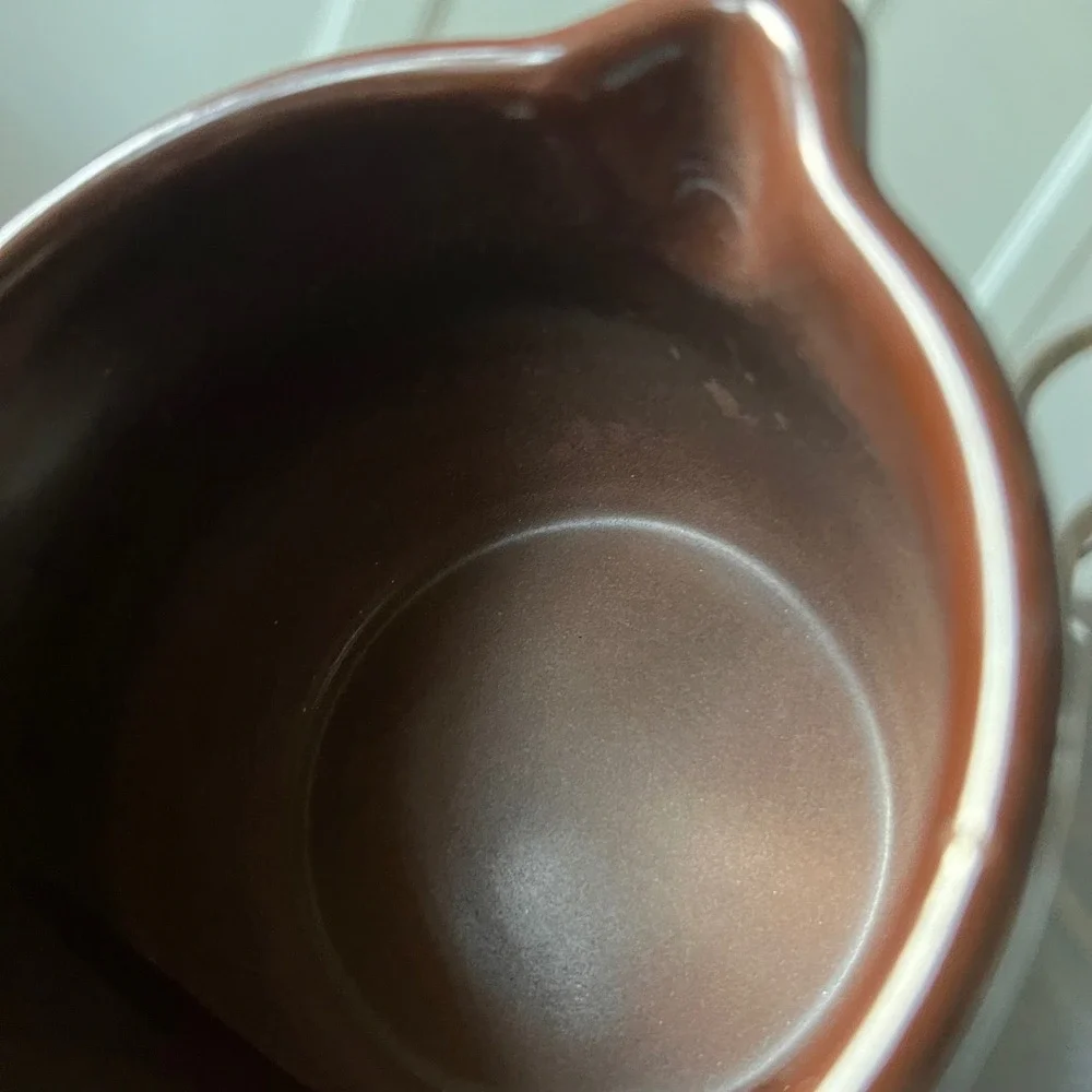 Vintage FTD Creamer Pitcher Fruit Basket Harvest Brown Rim Taiwan
